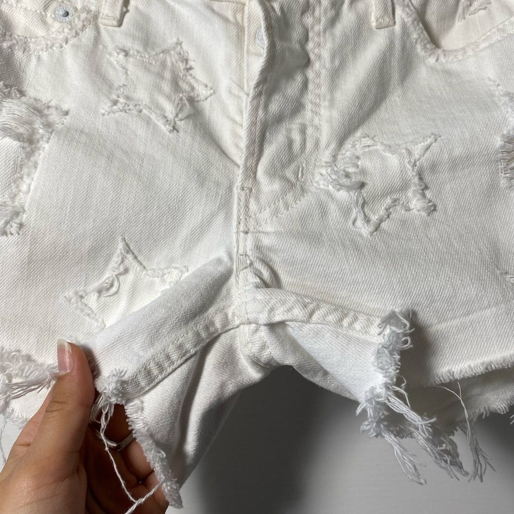 Rails Logan Star Pattern Distressed Denim Shorts … - image 7